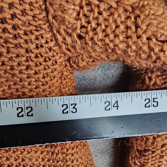 Womens Rust Orange Open Front Cardigan Sweater Loose knit Sleeves Size 18/20W - Picture 9 of 11